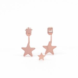 Rose Gold Star Ear Jacket Earrings Double Sided